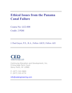 Ethical Issues from the Panama Canal Failure