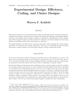 Experimental Design: Efficiency, Coding, and Choice