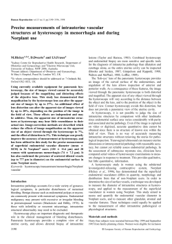 Precise measurements of intrauterine vascular