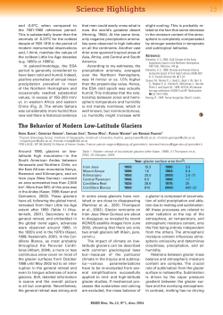 The Behavior of Modern Low-Latitude Glaciers - PAGES