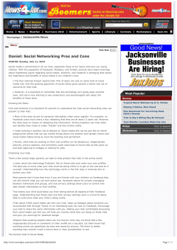 Daniel: Social Networking Pros and Cons