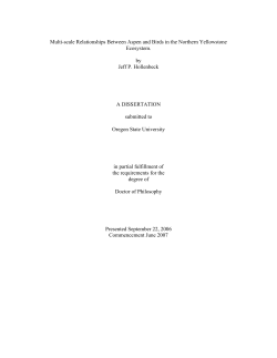 Multi-scale Relationships Between Aspen and Birds in the Northern