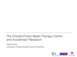 The Christie Proton Beam Therapy Centre and Accelerator Research