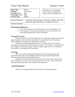 Ticker Tape Motion Teacher`s Notes