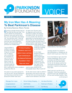 My Iron Man Has A Meaning: To Beat Parkinson`s Disease