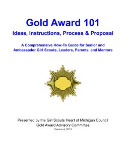 Gold Award 101 - Girl Scouts Heart of Michigan