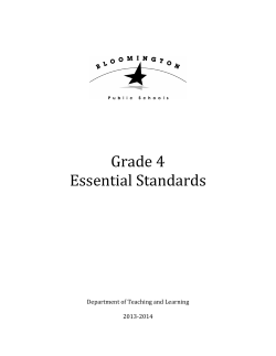 Standards in Grade 4 - Bloomington Public Schools
