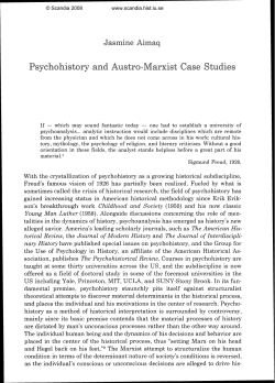 Psyehshistory and Austro-Marxist Case Studies