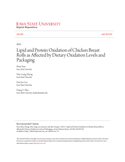 Lipid and Protein Oxidation of Chicken Breast Rolls as Affected by