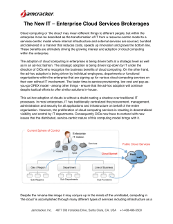 The New IT - Enterprise Cloud Services Brokerages