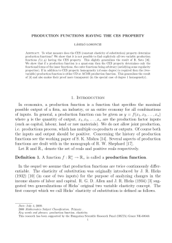 1. Introduction In economics, a production function is a function that