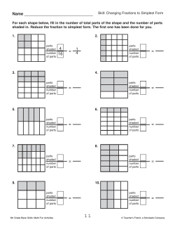 Name Skill: Changing Fractions to Simplest Form For each shape
