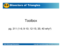 5_2 Bisectors of Triangles