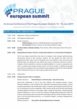 Day One, 13 June 2017, Lobkowicz Palace