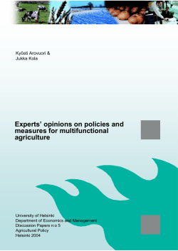 Experts` opinions on policies and measures for multifunctional