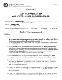 EARLY START PROGRAM (ESP) MAKE