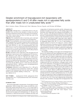 Diet - Saturated vs. Unsaturated Fatty Acids