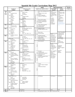 Spanish 5th Grade Curriculum Map 2012