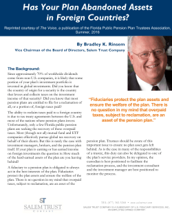 Has Your Plan Abandoned Assets in Foreign Countries?