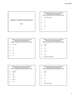 Chapter 4 Socrative Practice Quiz