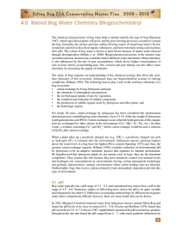 4.0 Raised Bog Water Chemistry (Biogeochemistry)