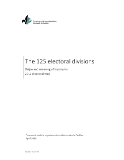 Origin and meaning of toponyms &ndash; 2011 electoral map
