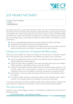 ecf helmet factsheet - European Cyclists` Federation
