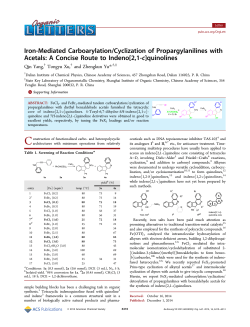 A Concise Route to Indeno[2,1-c]quinolines