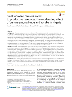 Rural women`s farmers access to productive resources: the
