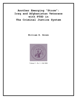 Another Emerging `Storm`: Iraq and Afghanistan Veterans with PTSD