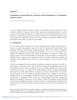 Populations around Holocene volcanoes and development of a