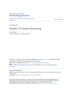 Hamlet: A Creature Swimming - IdeaExchange@UAkron