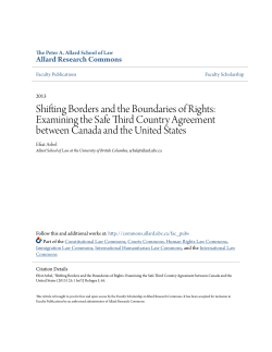 Shifting Borders and the Boundaries of Rights: Examining the Safe