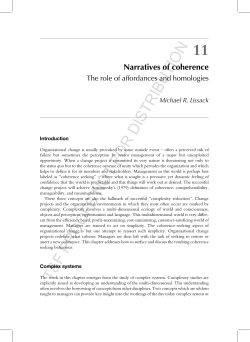 Narratives of Coherence - Institute for the Study of Coherence and