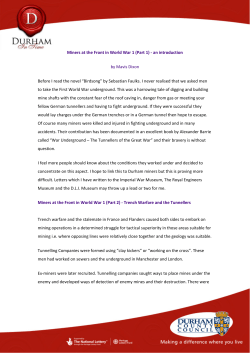 Miners at the Front in World War 1