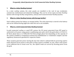 Grid Connected Solar Roof-Top Systems
