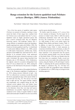 Range extension for the Eastern spadefoot toad Pelobates syriacus