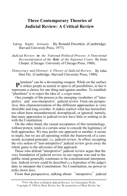 Three Contemporary Theories of Judicial Review: A Critical Review