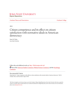 Citizen competence and its effect on citizen satisfaction with