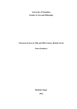 University of Pardubice Faculty of Arts and Philosophy Portrayal of