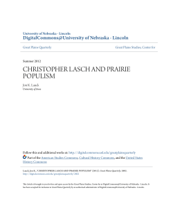 christopher lasch and prairie populism