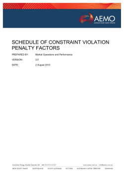 Schedule of Constraint Violation Penalty Factors