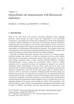 Intracellular ion measurement with fluorescent indicators