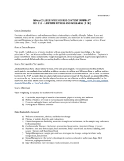 Lifetime Fitness and Wellness (2CR)