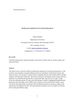 Hunting and exploitation of terrestrial animal species