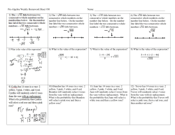 Pre-Algebra Weekly Homework Sheet #30 Name: 2) The &minus;&radic;89 falls