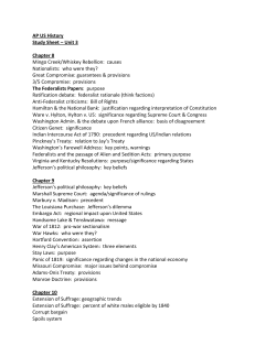 AP US History Study Sheet &ndash; Unit 3 Chapter 8 Mingo Creek/Whiskey