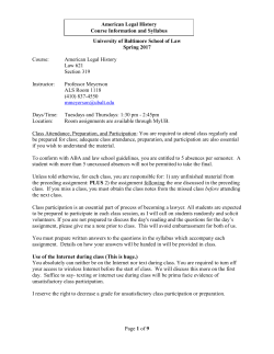 Syllabus - University of Baltimore School of Law