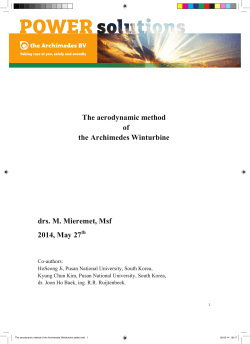 The aerodynamic method of the Archimedes Winturbine drs. M