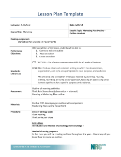 Marketing Plan Outline - Clackamas Career and Technical